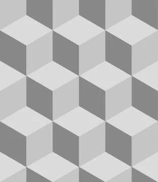 Isometric cubes seamlessly repeatable pattern. 3D cubes background. Stock Illustration
