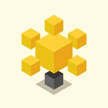 Isometric cubic light bulb Stock Illustration
