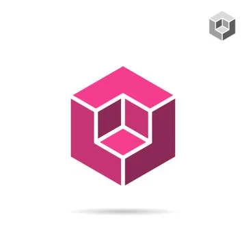 Isometric cubic shape Stock Illustration