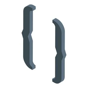 Isometric curly brackets programming code symbol 스톡 일러스트