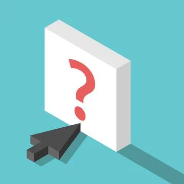 Isometric cursor, question button Stock Illustration