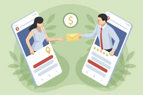 Isometric Customer experience or Customer Satisfaction, Customer Effort Score Stock Illustration