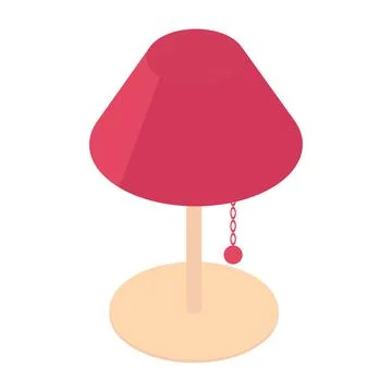 Isometric cute table lamp icon isolated vector illustration. Illustrazione stock