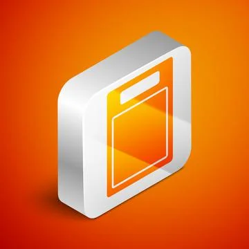Isometric Cutting board icon isolated on orange background. Chopping Board Stock Illustration