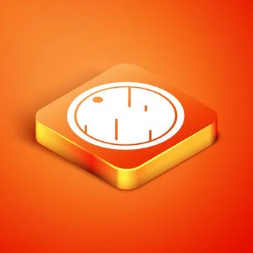 Isometric Cutting board icon isolated on orange background. Chopping Board Stock Illustration