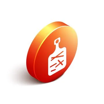 Isometric Cutting board icon isolated on white background. Chopping Board symbol Stock Illustration