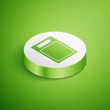 Isometric Cutting board icon isolated on green background. Chopping Board sym Stock Illustration