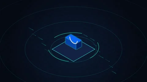 Isometric Cybersecurity Hub Digital Network Animation Stock Footage 345514089