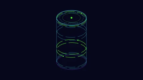 Isometric Cylinder Data Rotation for Visualization and Presentation Stock Footage 333428429