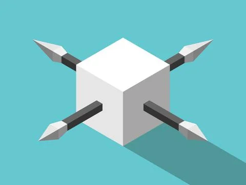 Isometric dangerous spiked cube Stock Illustration