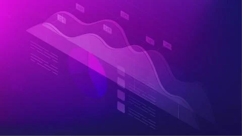 Isometric data analysis, feedback and research concept. Illustrazione stock