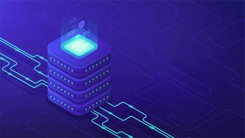Isometric data center architecture concept. Stock Illustration