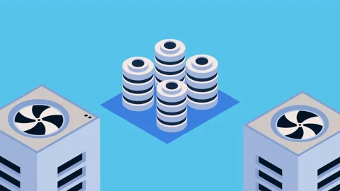 Isometric data center management tech Stock Footage 204836806