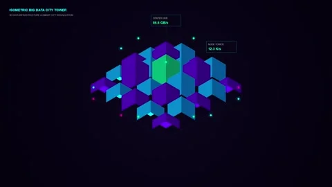 Isometric data center network Stock Footage 344232236