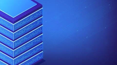 Isometric data lake concept. Stock Illustration