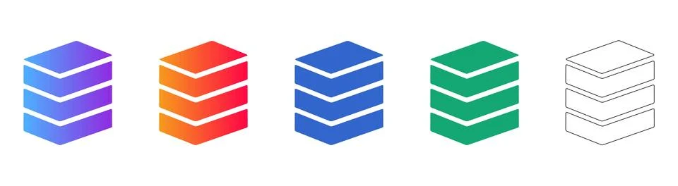 Isometric Data Storage Server Rack Icons Illustrazione stock