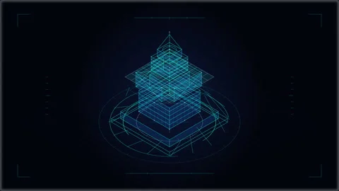 Isometric data structure and digital transformation motion graphic Stock Footage 347204834