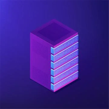 Isometric database and big data concept. イラスト素材