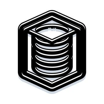 Isometric database server cube icon technology イラスト素材
