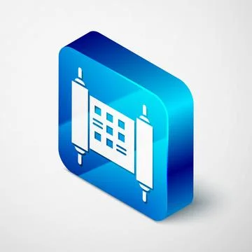 Isometric Decree, paper, parchment, scroll icon icon isolated on grey backg.. Stock Illustration