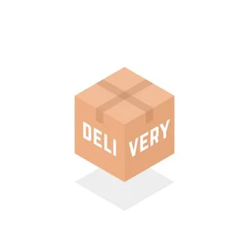 Isometric delivery box simple logo Stock Illustration