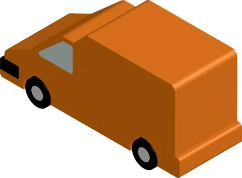Isometric delivery van icon vector illustration Stock Illustration