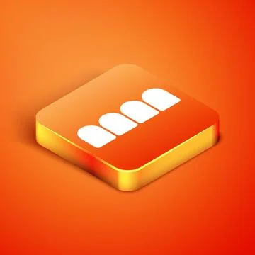 Isometric Dentures model icon isolated on orange background. Teeth of the upp Illustrazione stock