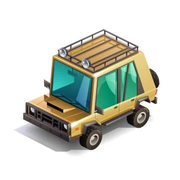 Isometric desert suv Stock Illustration
