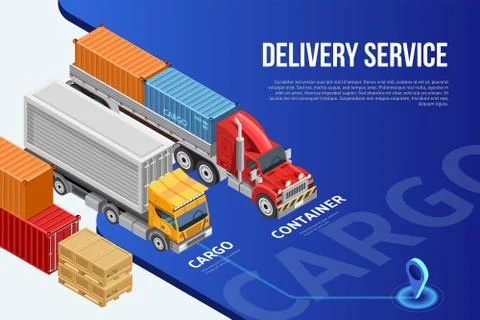 Isometric design for delivery service presentation Stock Illustration