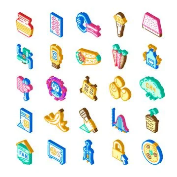 Isometric design elements set illustrating diverse concepts イラスト素材