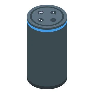 Isometric design of a modern smart speaker with touch controls on top Stockillustratie