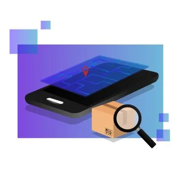 Isometric design parcel order tracking conceptual Stock Illustration