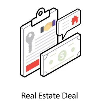 Isometric design of property document Stock Illustration