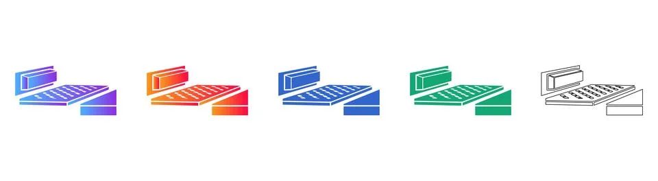 Isometric Desk and Table Layout Icons Stock Illustration