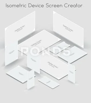 Isometric Device Screen Creator PSD Template