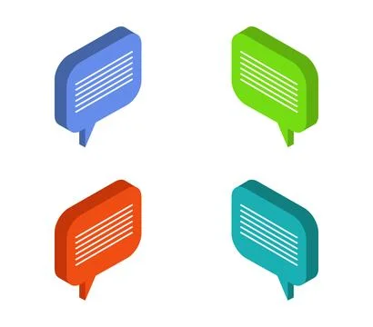 Isometric dialog cloud icon illustrated in vector on white background 스톡 일러스트