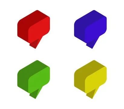 Isometric dialog cloud icon illustrated in vector on white background Stock Illustration