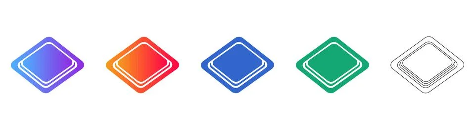 Isometric Diamond Button UI Collection Illustrazione stock