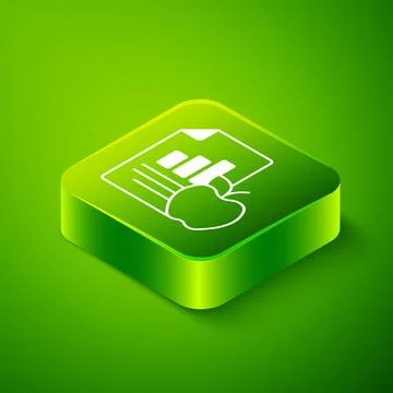 Isometric Diet plan icon isolated on isolated on green background. Concept .. Stock Illustration