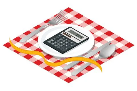 Isometric Diet programs, Diet Plan Concept. Nutrition diet, weight-management Stock Illustration