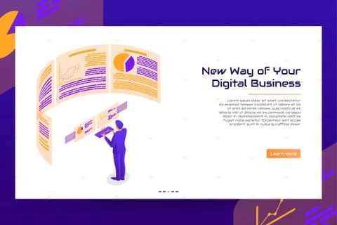 Isometric digital business concept Stock Illustration