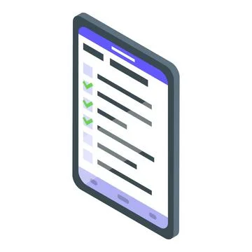 Isometric digital checklist on tablet Stock Illustration