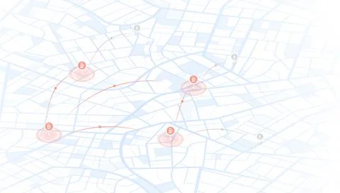 Isometric digital city map showing gas station locations and service covera. Stock Illustration