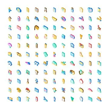 Isometric digital icons creating a large seamless pattern Stock Illustration