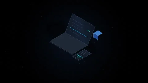 Isometric digital logistics and secure e-commerce transaction delivery Video stock 342442309