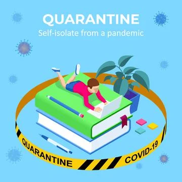 Isometric Digital Reading, E-classroom Textbook, Modern Education, E-learning Illustrazione stock