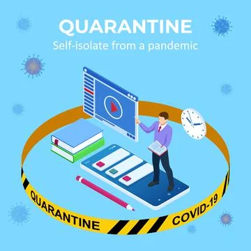 Isometric Digital Reading, E-classroom Textbook, Modern Education, E-learning Illustrazione stock