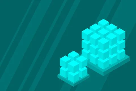 Isometric Digital Technology Web Banner. BIG DATA Machine Learning Algorithms Stock Illustration