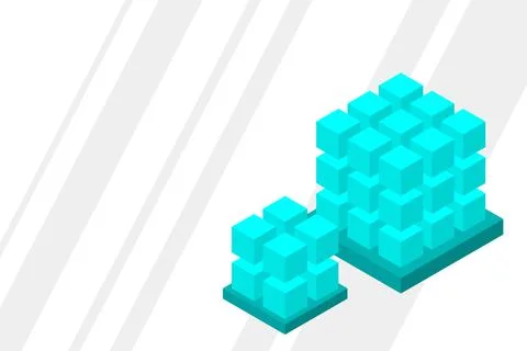 Isometric Digital Technology Web Banner. BIG DATA Machine Learning Algorithms Stock Illustration