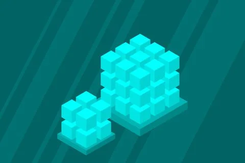 Isometric Digital Technology Web Banner. BIG DATA Machine Learning Algorithms Stock Illustration